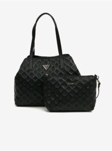 Black Ladies Patterned Handbag Guess Vikky