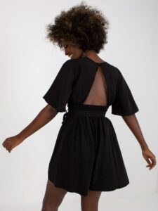 Black short jumpsuit with RUE