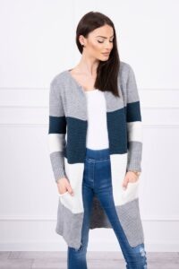 Cardigan Sweater on shoulder straps grey