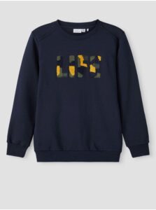 Dark blue boys patterned sweatshirt name