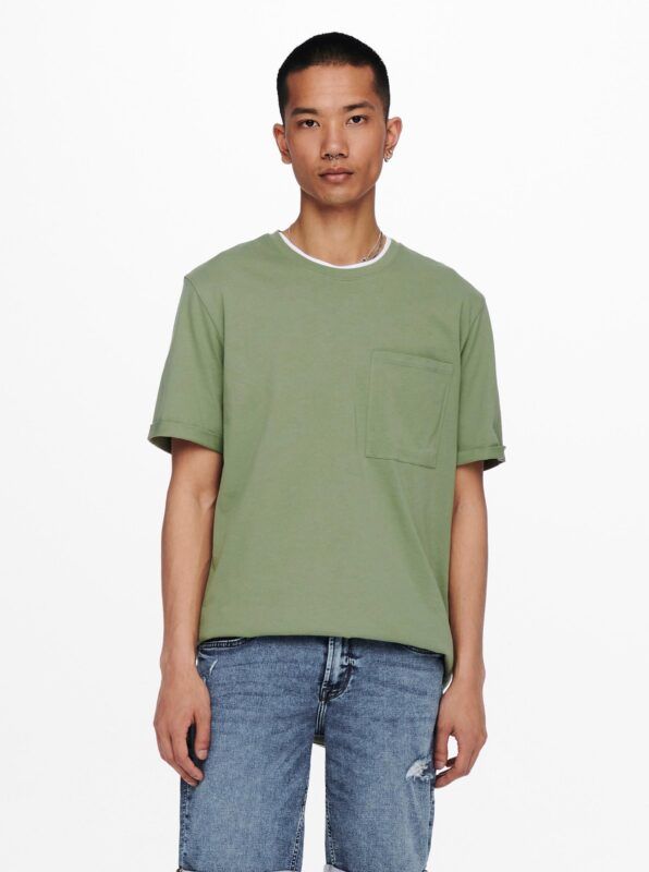 Green loose basic T-shirt ONLY &