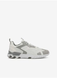 Grey-White Men's Leather Sneakers Geox