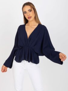 One-size dark blue blouse with