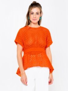Orange blouse CAMAIEU -