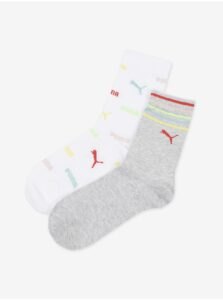 Set of two pairs of girls' socks in gray and