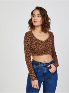 TALLY WEiJL Brown crop top with animal