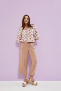 Viscose trousers with wide