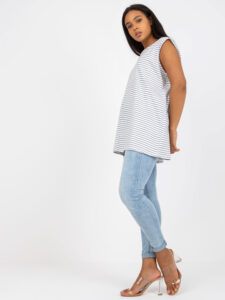 White and gray cotton top