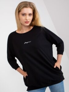 Black cotton blouse of larger