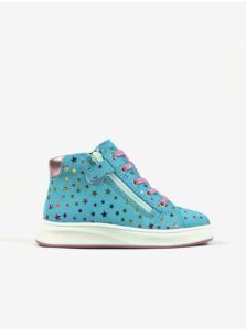 Blue Girls Suede Ankle Sneakers