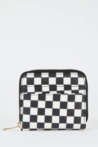DEFACTO Women's Checkerboard Patterned Faux