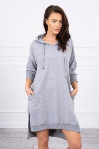 Dress with hood and longer