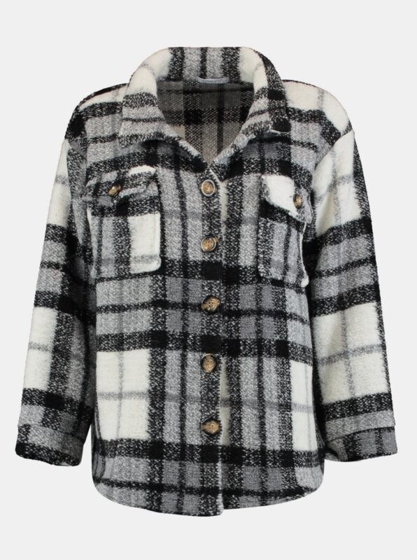 Haily ́s Grey Plaid Lightweight Jacket with