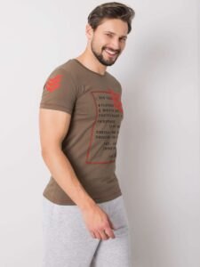 Khaki men's T-shirt with