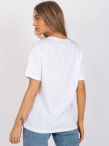 White loose T-shirt with application