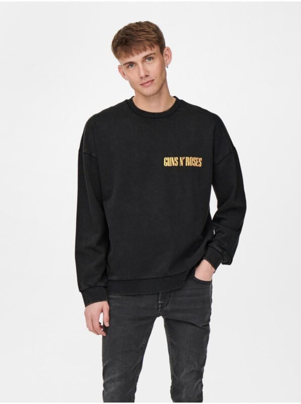 Black Patterned Sweatshirt ONLY & SONS Guns
