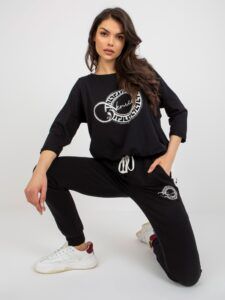 Black two-piece tracksuit with