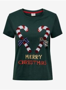 Dark Green Christmas T-Shirt JDY