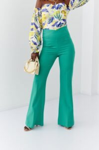 Elegant green women's trousers with
