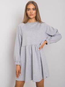 Grey melange basic dress with