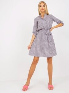 Grey patterned casual dress
