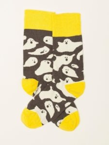 Grey-yellow men's socks with