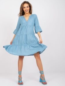 Light blue dress with ruffles