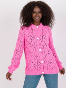 Pink cardigan with decorative buttons