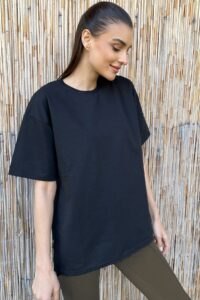 Trend Alaçatı Stili T-Shirt - Black