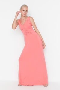 Trendyol Pink Collar Detailed Evening Dress