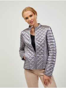 Women's Quilted Jacket in Silver Guess