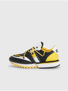Yellow-Black Mens Leather Sneakers Tommy