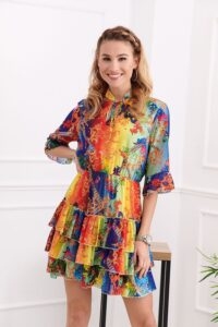 Airy dress with colorful