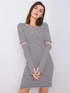 Black and white striped dress by