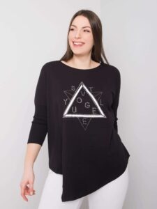 Black asymmetrical blouse size