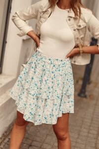 Chiffon skirt with cream and