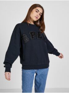Dark blue women's sweatshirt with Replay
