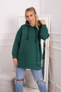 Insulated sweatshirt with dark green