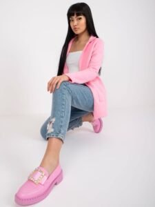 Light pink tracksuit jacket with pockets