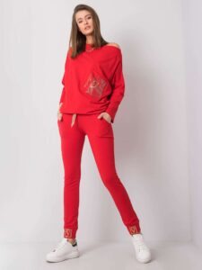 Red sweatpants with