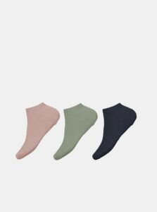 Set of three pairs of girls' socks in blue