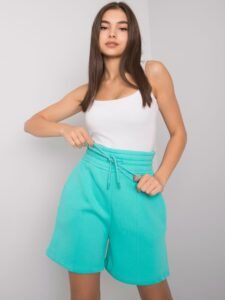 Turquoise cotton shorts