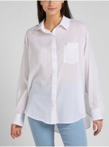 White Women's Loose Shirt with Elongated