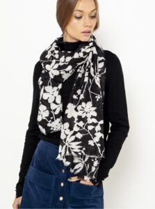 black floral scarf CAMAIEU