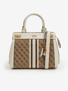 Brown-cream patterned handbag Guess Katey
