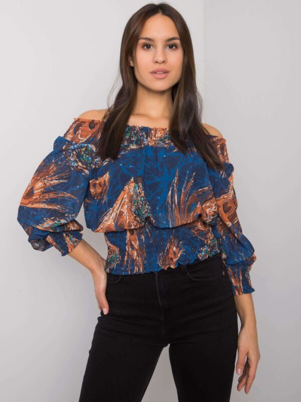 Dark blue lady's blouse with