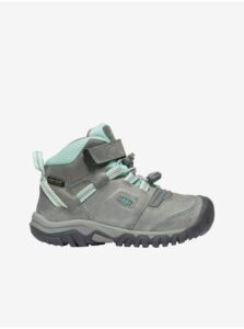 Gray Boys Leather Outdoor Shoes