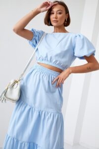 Lady's summer set blouse with a skirt