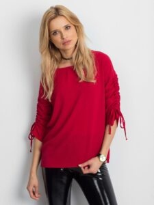 Red blouse with draped