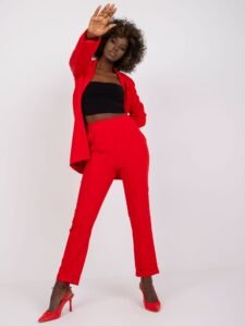 Red trousers classic women's